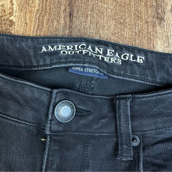 American Eagle Skinny Jeans Faded Black Size 10 Regular - Picture 3 of 6